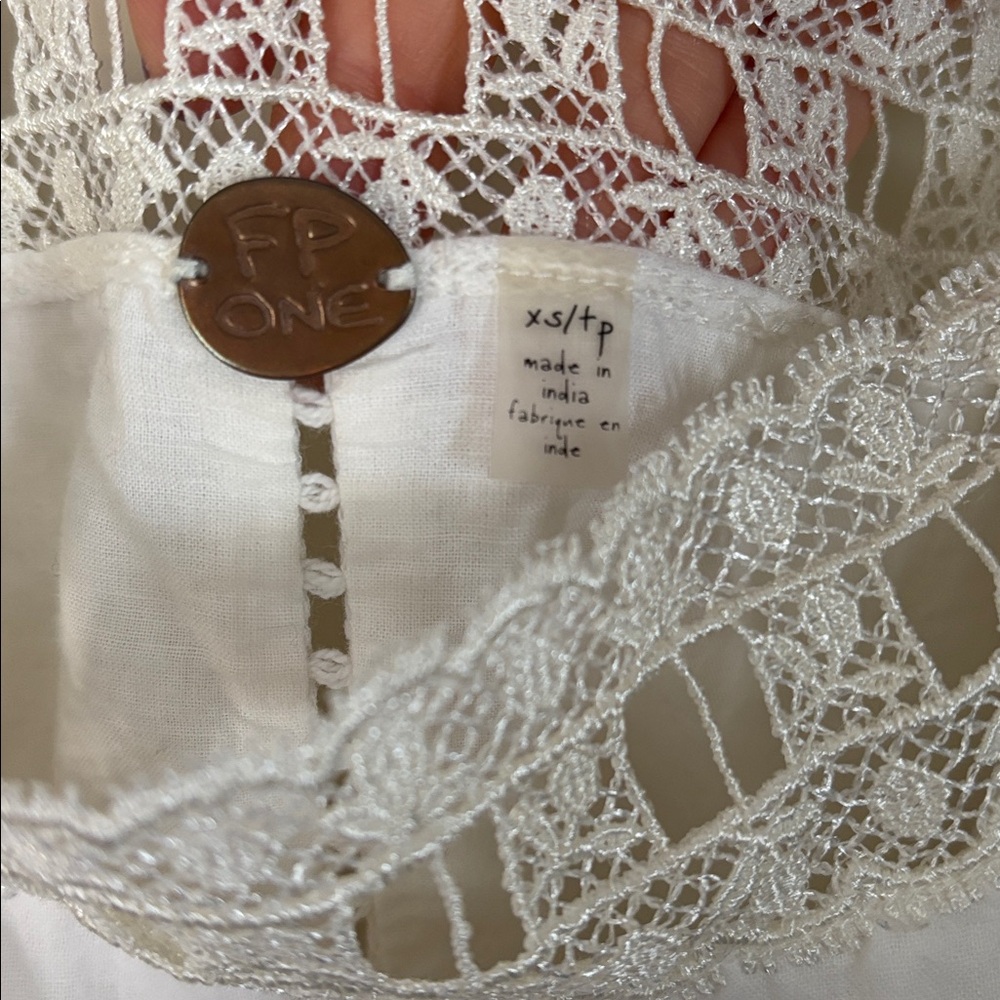 XS Free People Boho White Lace Dress - Picture 4 of 5